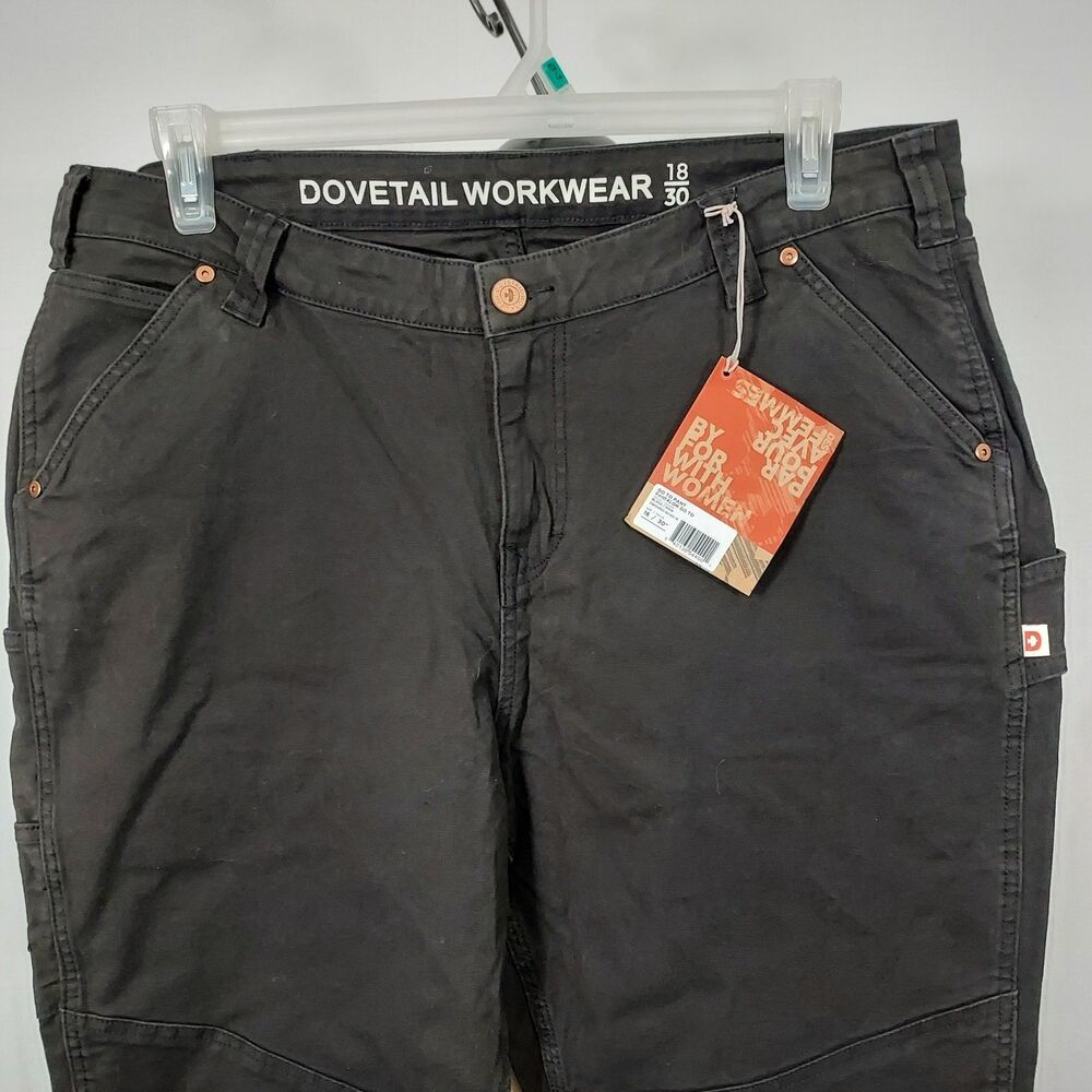 Dovetail Workwear GO TO Stretch Canvas Double Knee Work Pants Women's 18/30 NWT - Picture 4 of 16